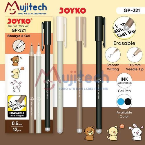 GEL PEN GP 321 SHOKYO BOLPEN BISA DIHAPUS ERASABLE JOYKO BOLPEN