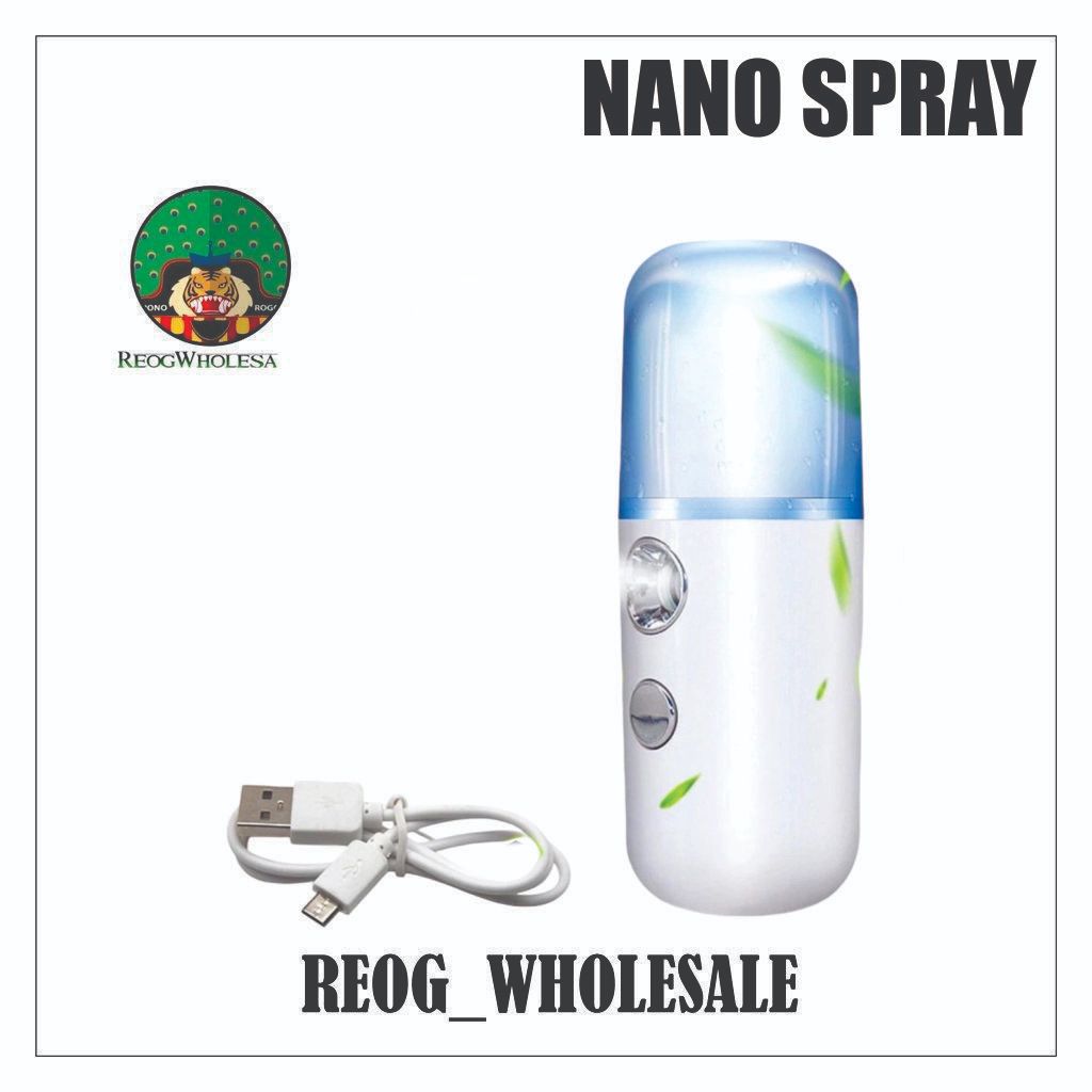 Nano Spray Perawatan Semprot Wajah Portable LED Bunglon button on/off (NON BOX )