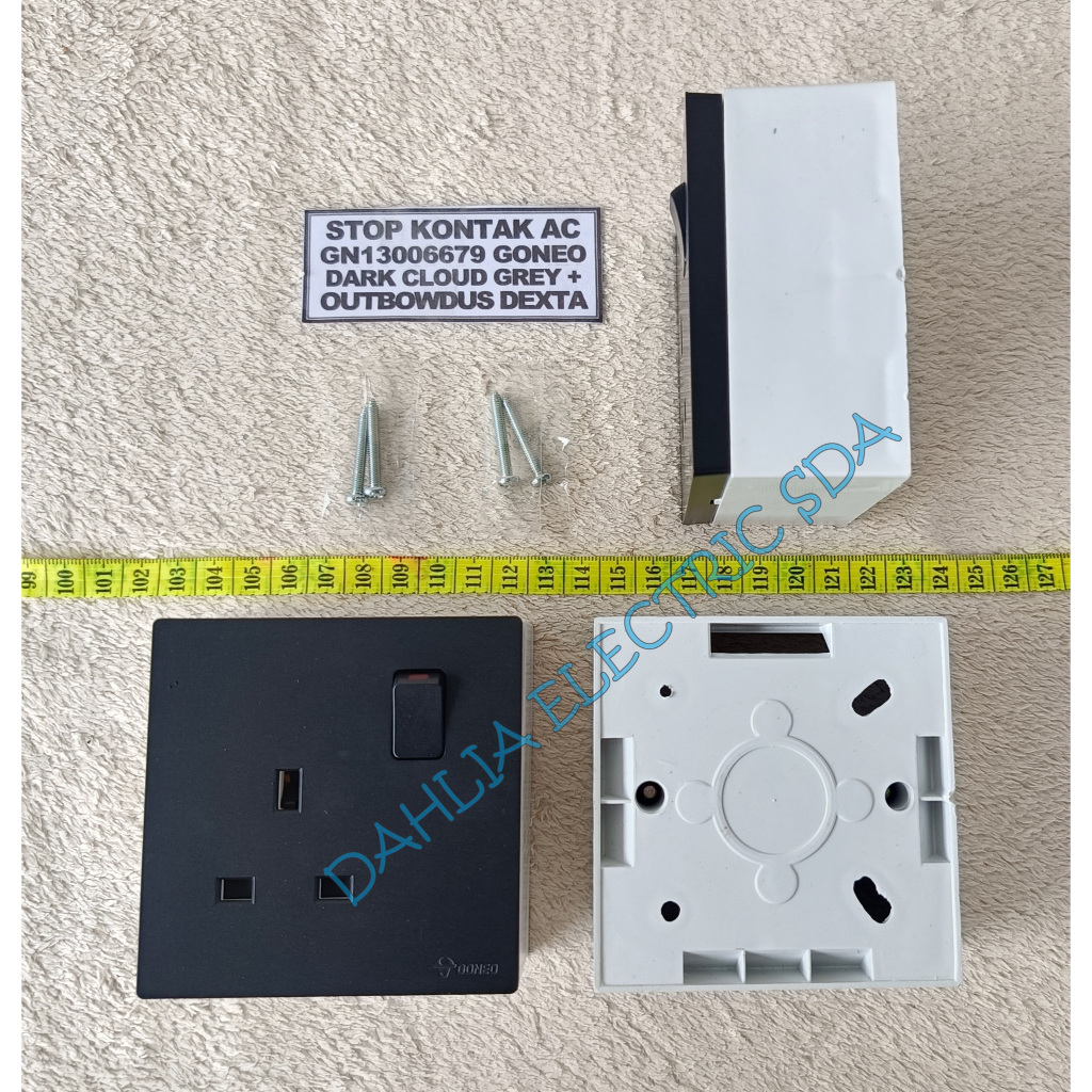 SAKLAR,STOP KONTAK DARK CLOUD GREY GONEO + OUTBOWDUS DEXTA
