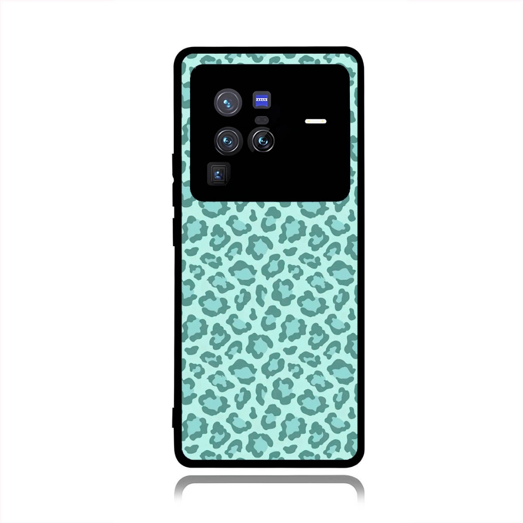 Case Vivo X200,X80, X70,X60,X50, V50, V40,V30,V29,V27 PRO LITE 4G 5G Custom Leopard Light Blue