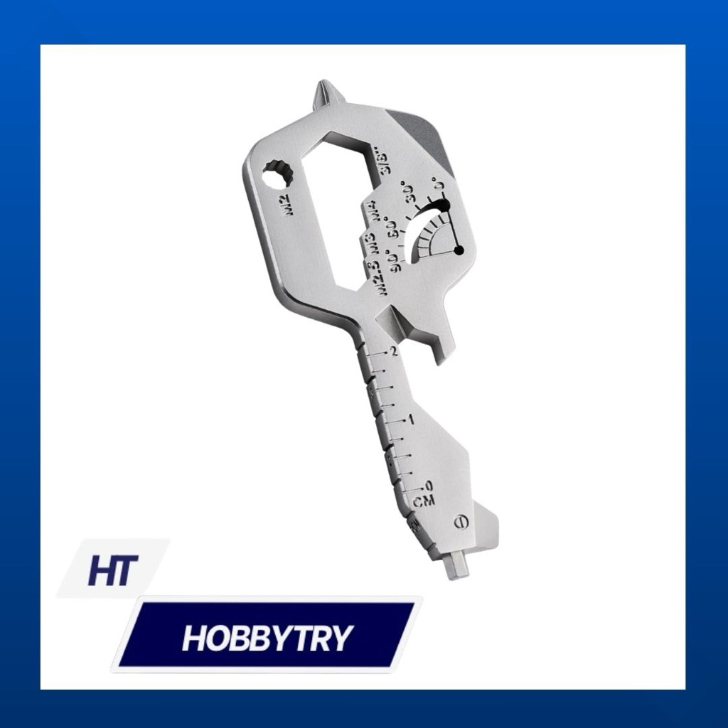 Gantungan Kunci Multitools 20 IN 1 Key Shaped Multitools, Key Shaped Pocket Tool, Stainless Steel Ut