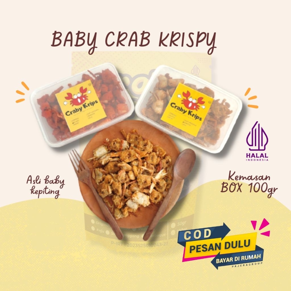 Baby Crab Kemasan Box jumbo 100gr Halal By Craby krips