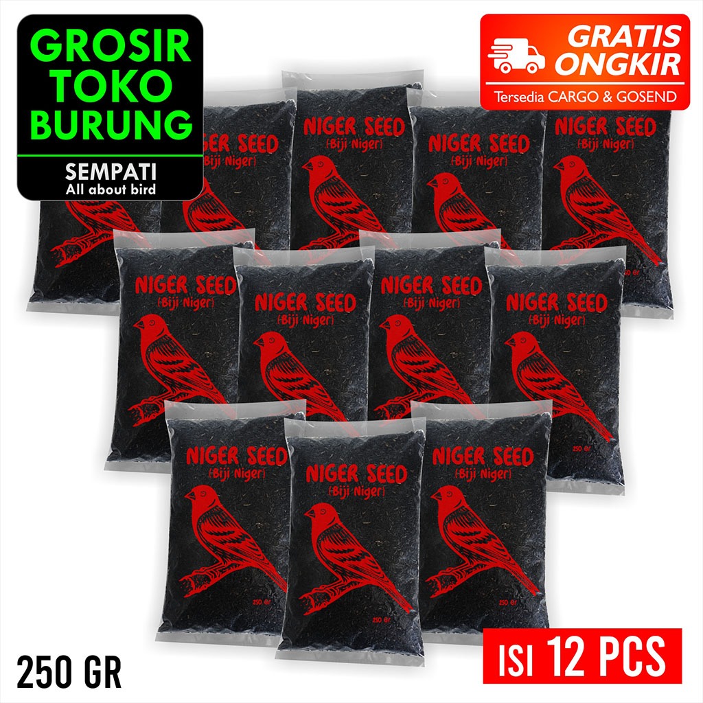 SEMPATI GROSIR NIGGER SEED BIJI NIGER HITAM SEMPATI 250 GRAM ISI 12 ORGANIC BLACK SEED PAKAN BURUNG 