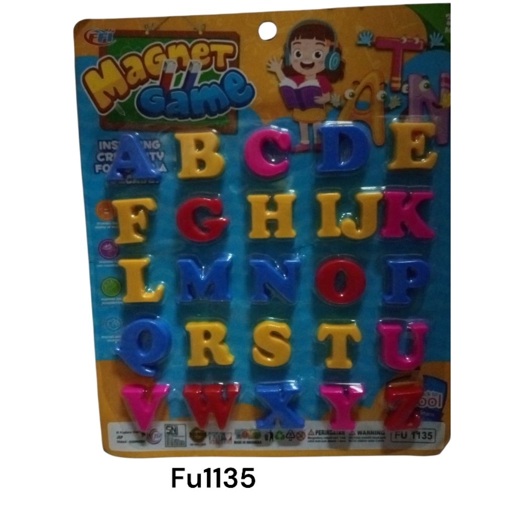 MAINAN MAGNET HURUF BESAR ADA MAGNET NYA