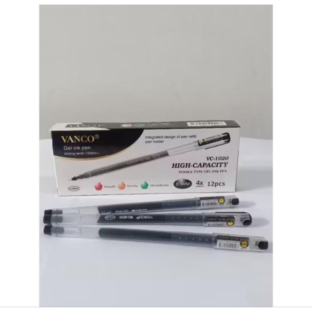 BOLPOIN GEL VANCO (PAK) ISI 12 PCS / BOLPOIN GEL ANTI MACET (1 LUSIN)