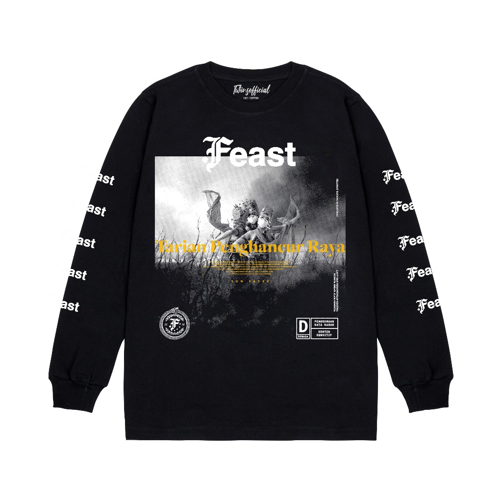 Twins Kaos Feast Long Sleeve Tarian Penghancur Raya - Album Musik Feast Membangun Dan Menghancurkan