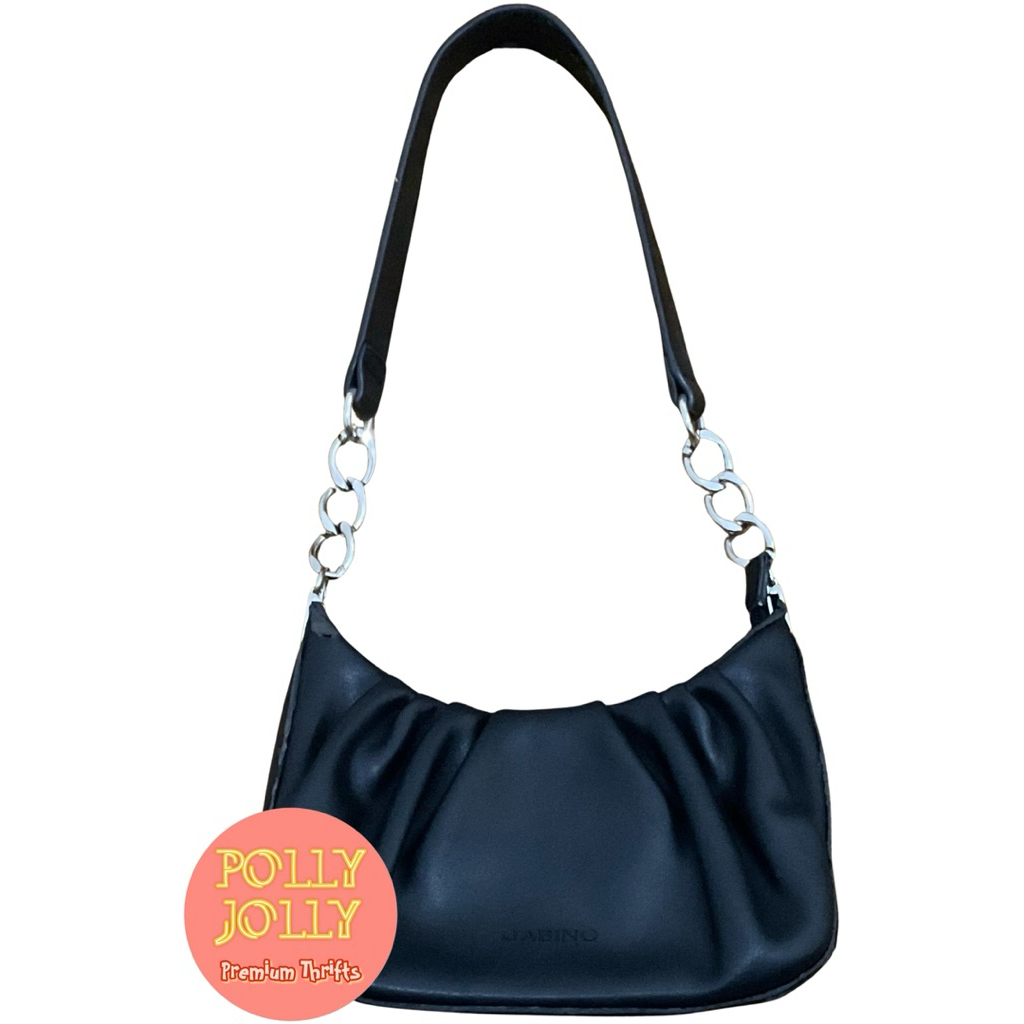 GABINO - Tas Bahu Mini Kecil Jalan Jalan Kasual Shoulder Bag Tali Rantai Warna Hitam (Preloved)