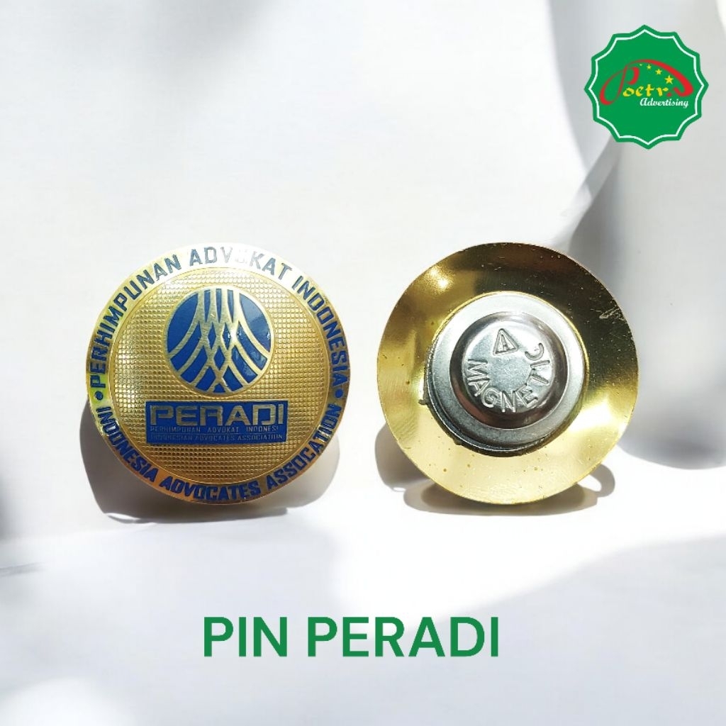 Pin Peradi Kuningan Emas Terbaru Magnet