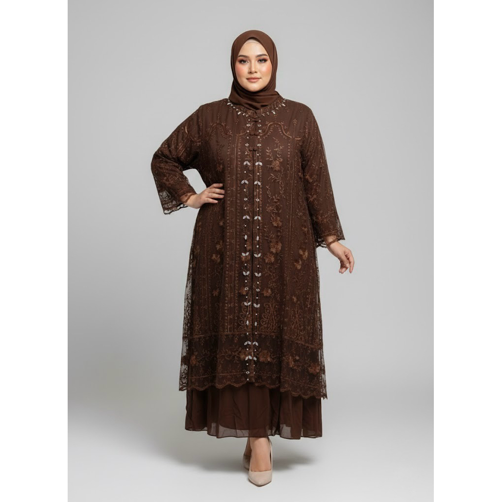 Dress Hana Super Jumbo / Dress Kondangan Jumbo / Dress Lebaran Jumbo / Dress Lebaran Busui Jumbo / D