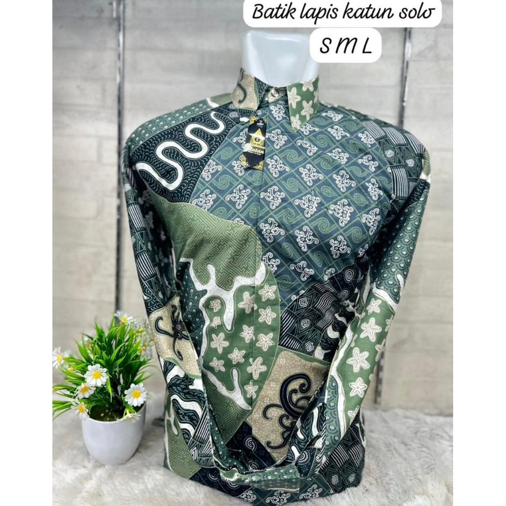 kemeja batik pria full furing premium #hijau