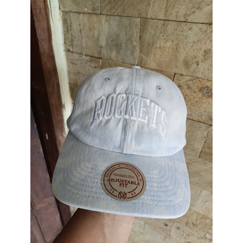 Topi Mitchell & Ness x NBA Houston Rockets Original Warna Tie Dye Fashion Pria/Wanita
