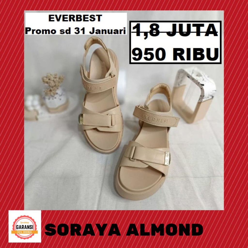 Sandal wedges wanita EVERBEST SORAYA SALE 100% ORIGINAL