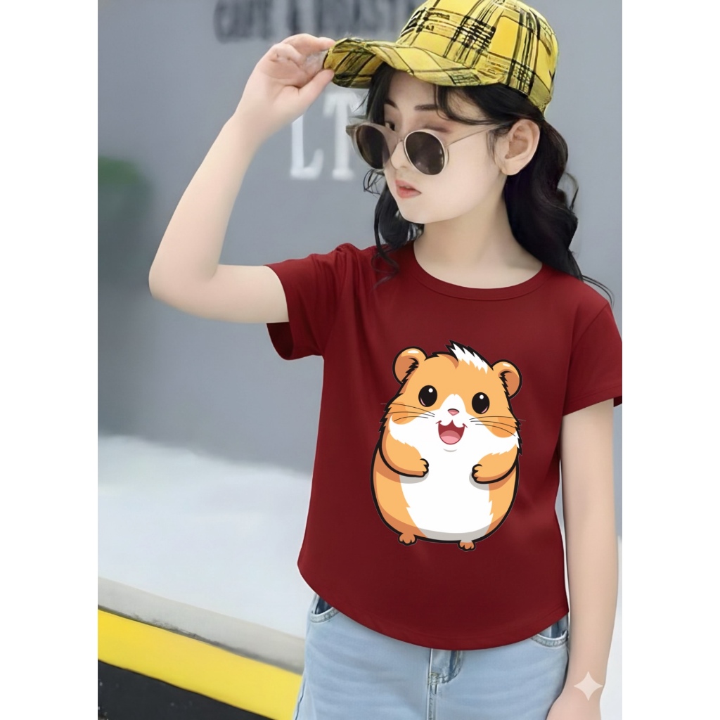 kaos oval oversize anak cewek spandek oval hamster