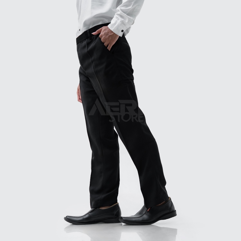 Aeris - Celana Formal Pria Kerja Adem - Twist hitam