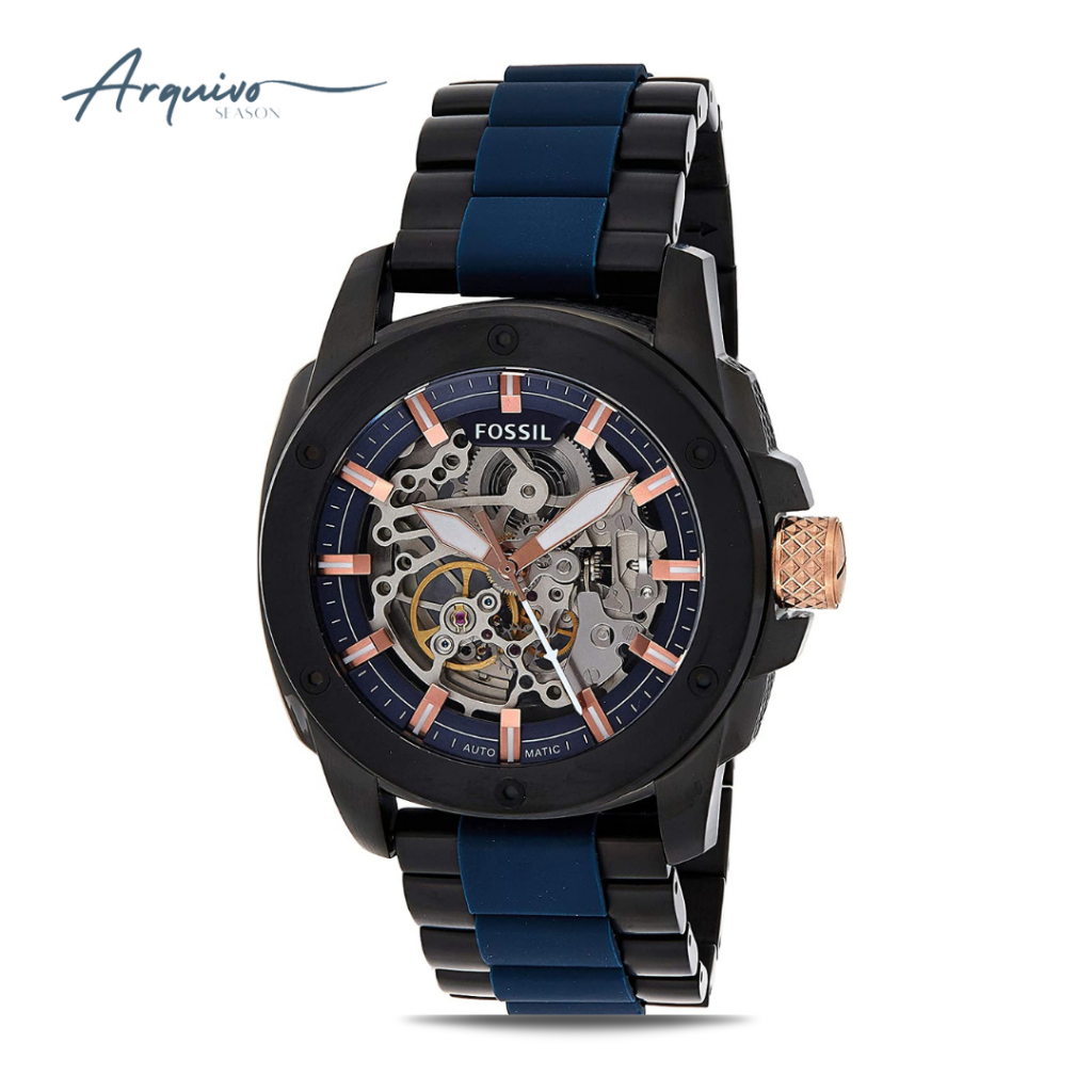 Jam Tangan Fossil Pria Machine Automatic Rantai Sporty Mewah Original ME3133