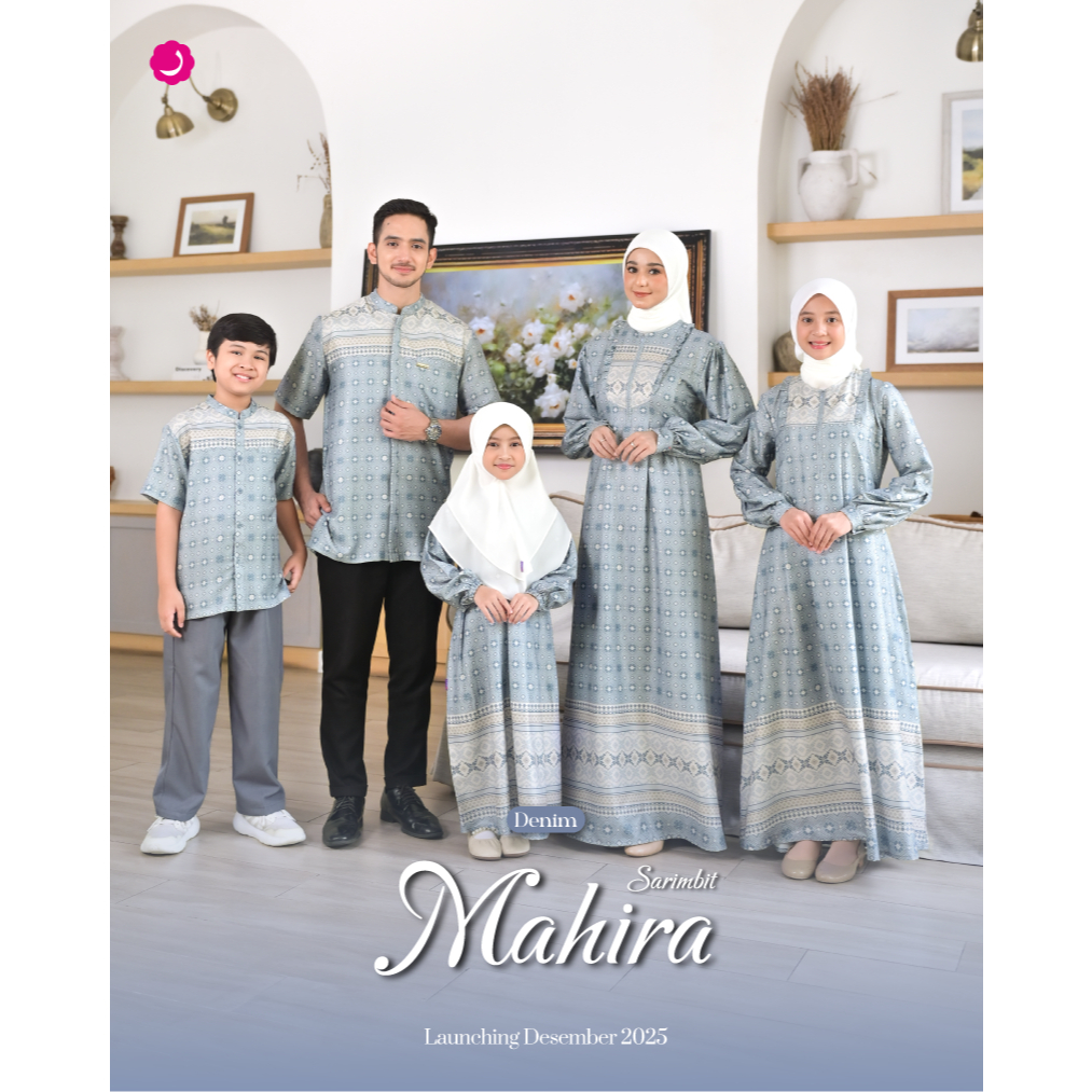 Sarimbit Mahira Denim Baju Couple Keluarga Muslim- Rauna Pride