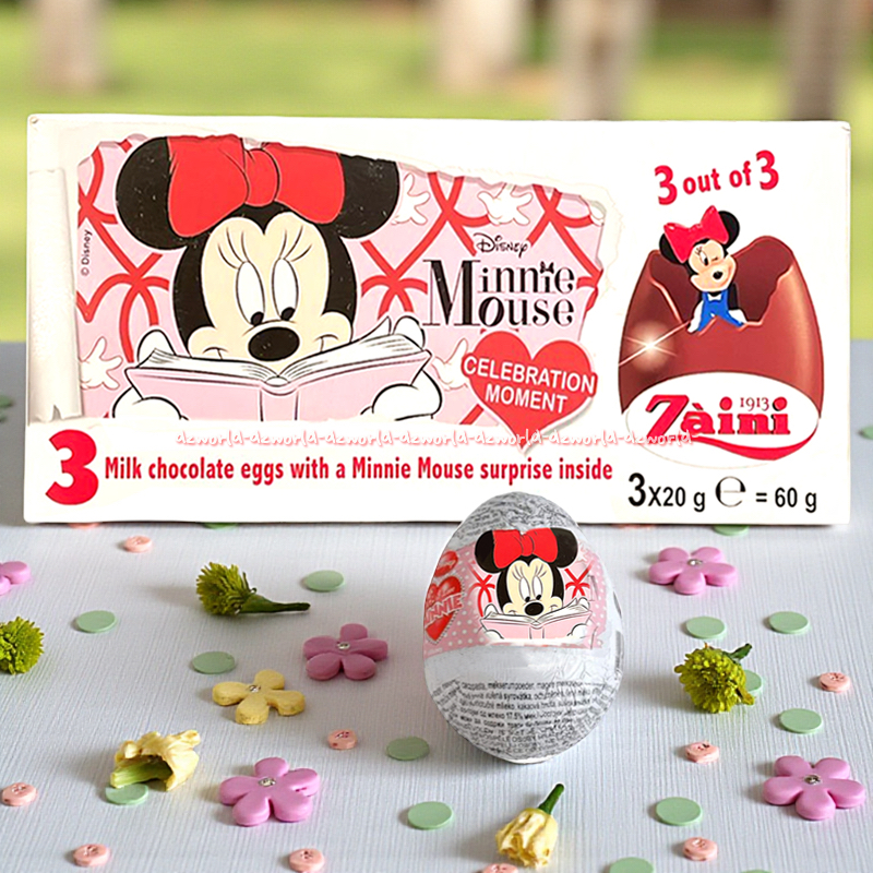 Zaini Minnie Mouse Disney Mini Mose Milk Chocolate Eggs Coklat Telur Telor Egg Cokelat Minie Mose Za