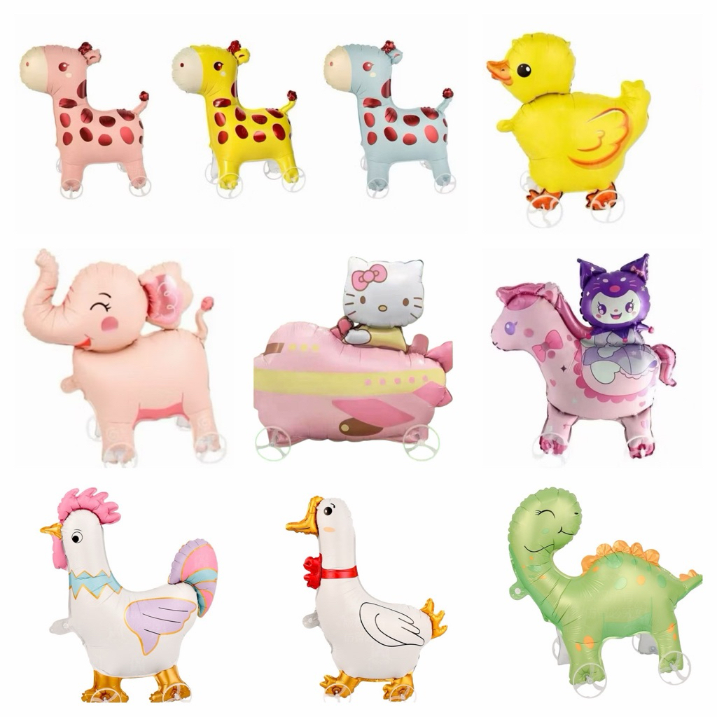 BALON 4D RODA KARAKTER LUCU BEBEK AYAM GAJAH JERAPAH