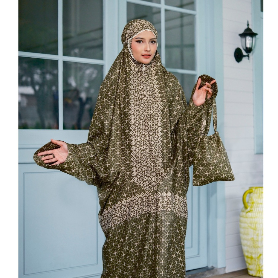Mukena Dewasa Terusan Madina Renda Jumbo Bahan Rayon Bali Halya Shop