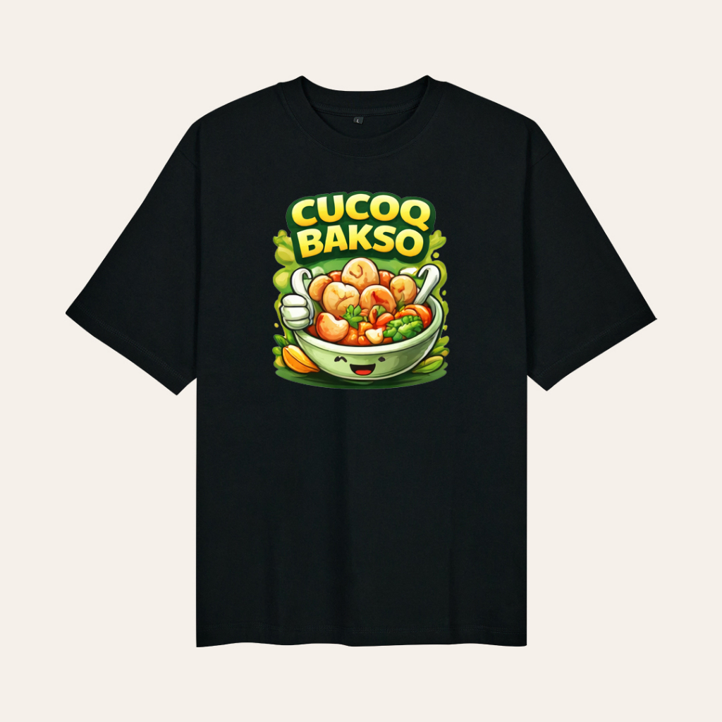 baju pakaian kaos pria wanita makanan bakso