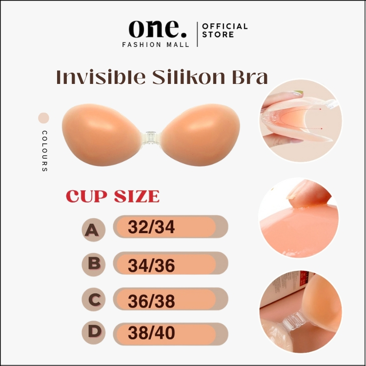 ONEFASHIONMALL BR212 [FREE BOX] Silicon Bra Tempel Tanpa Tali Bisa Dicuci Pembentuk Payudara