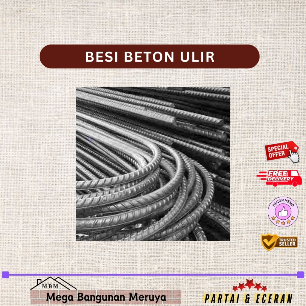 Produk Besi Beton Ulir 10mm SNI Toleransi 0,5mm |25 BATANG