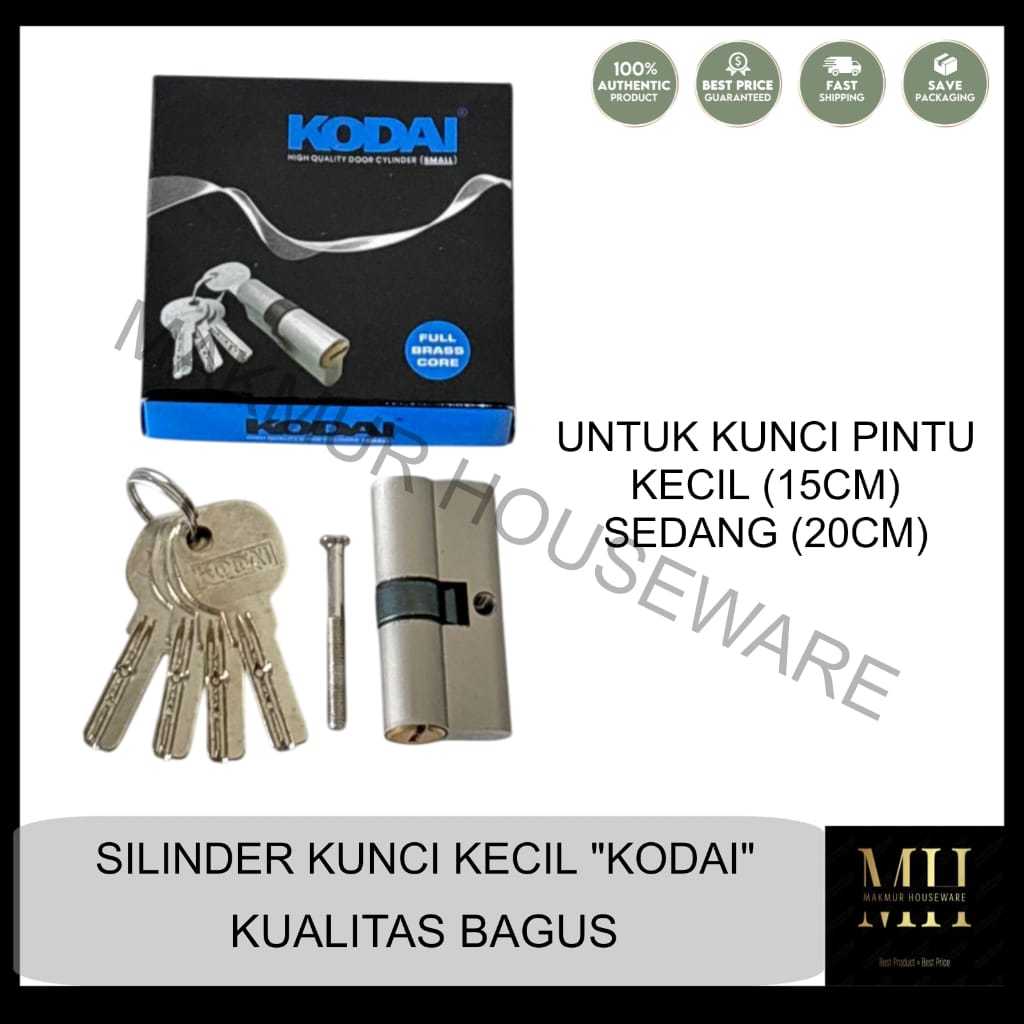 SILINDER KUNCI KECIL MERK KODAI KUALITAS BAGUS / ANAK KUNCI PINTU RUMAH UKURAN KECIL