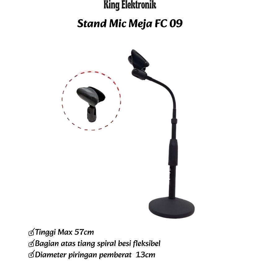 Stand Mic Meja Cagak Mikrofon Meja Firstclass FC 09