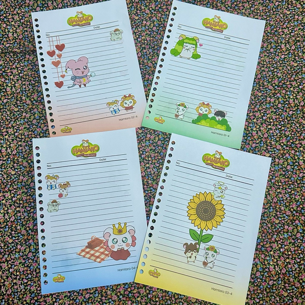 4 LEMBAR hamtaro kertas binder tebal seperti harvest