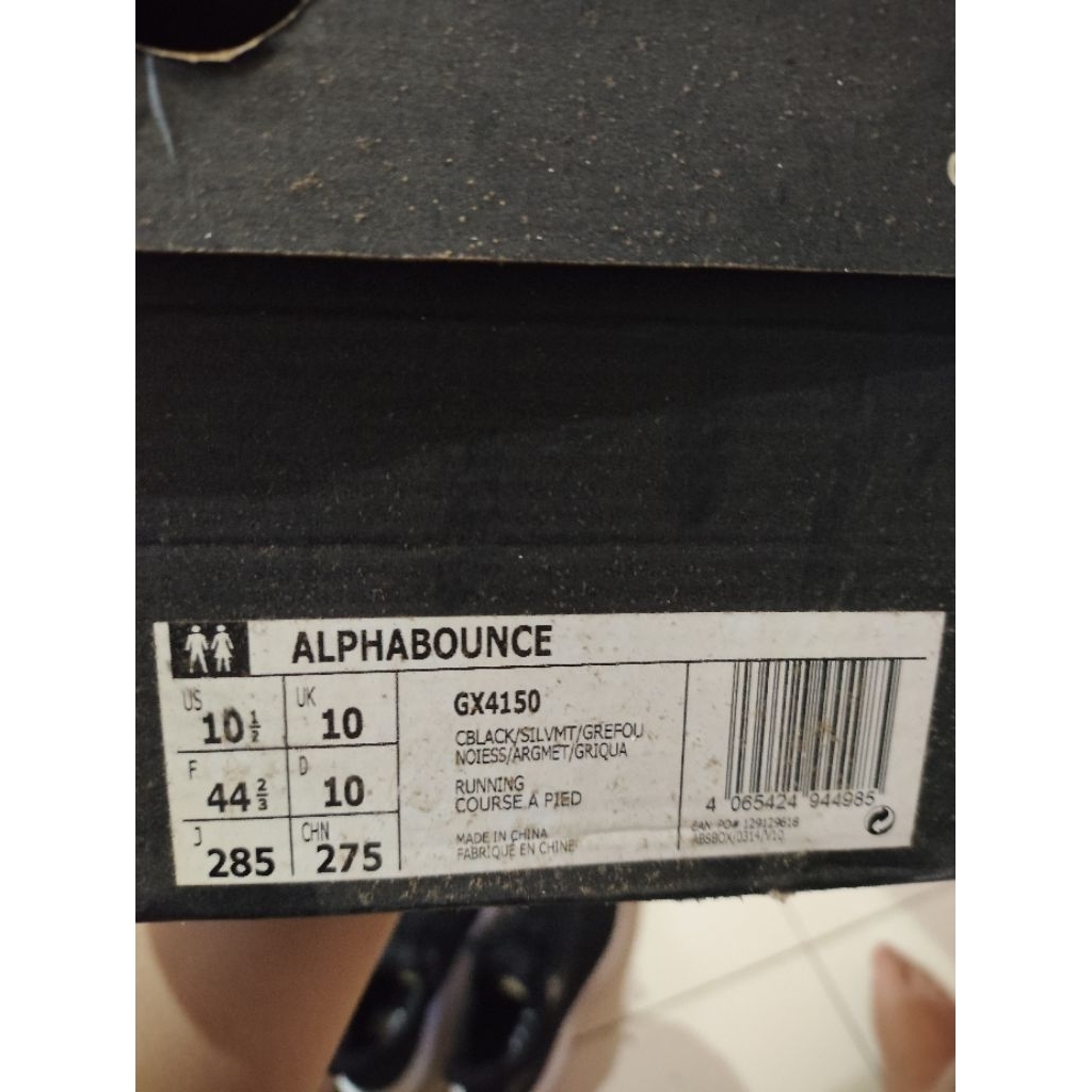 Sepatu Adidas BNIB 100% Original Alpha Bounce Ukuran 44.5 Original Second