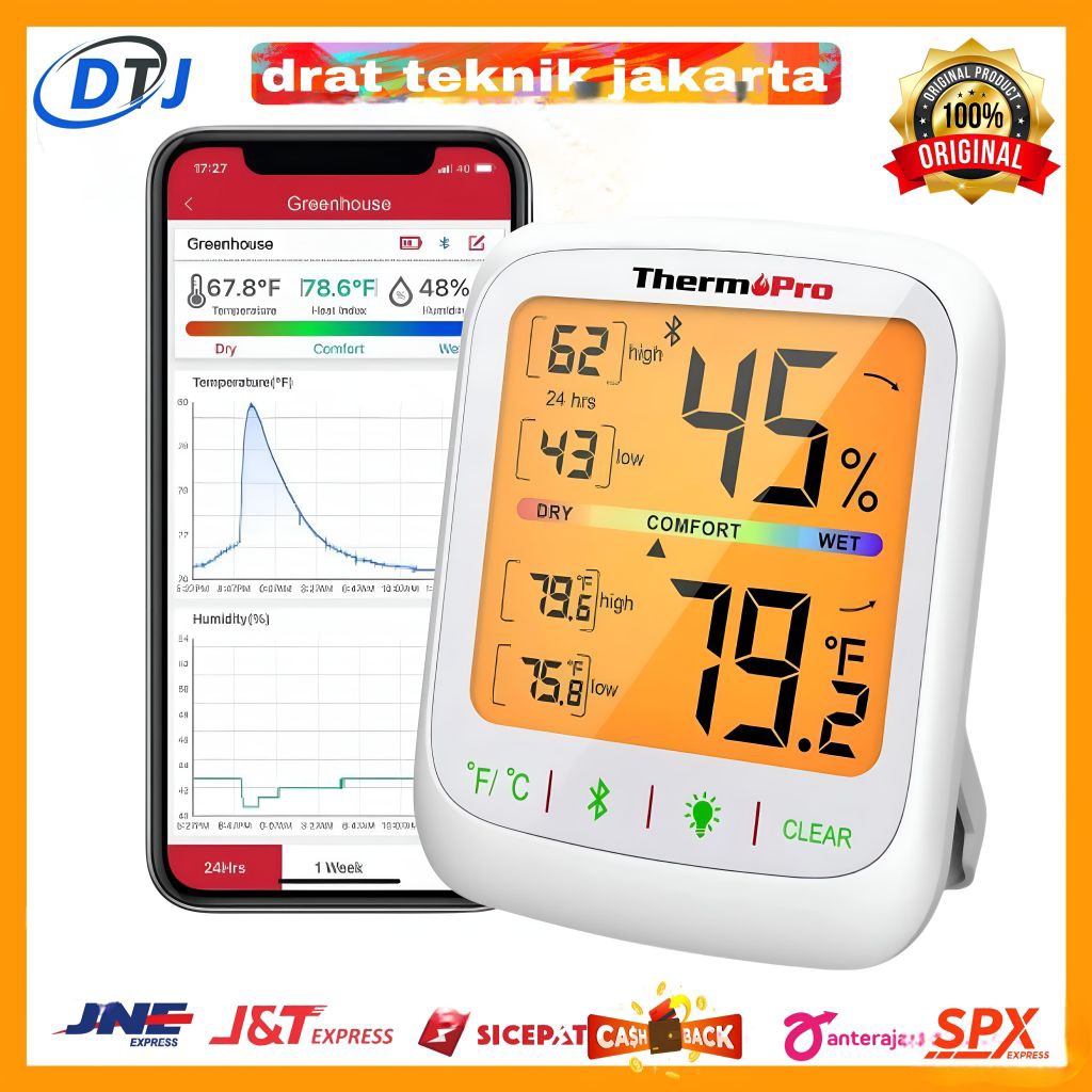 Thermometer Hygrometer Thermopro TP-53 Termometer Ruangan Meja TP53