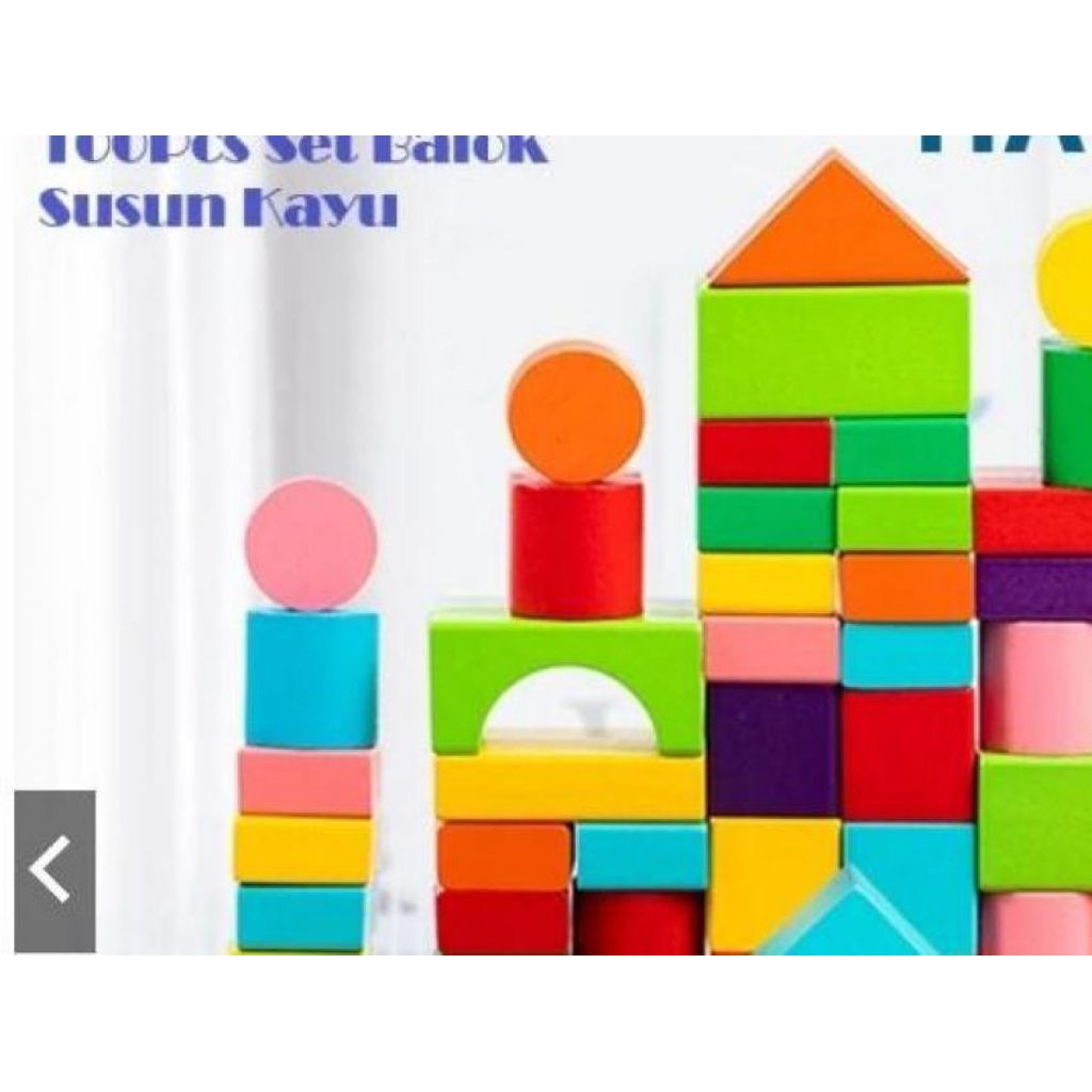 Mainan Balok Susun Kayu building block 100/ Mainan Balok Susun Kayu