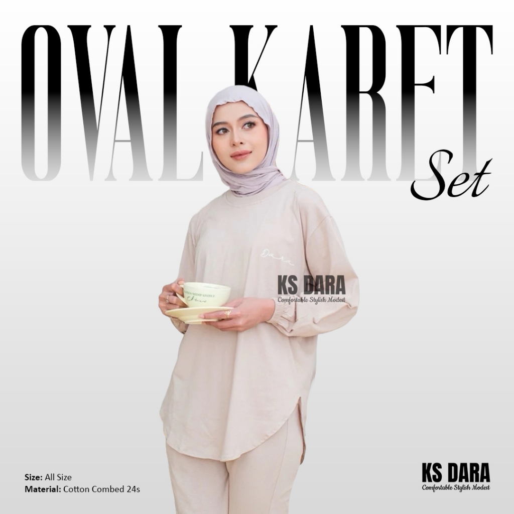KAOS DARA - DARA SET POLOS OVAL TANGAN KARET