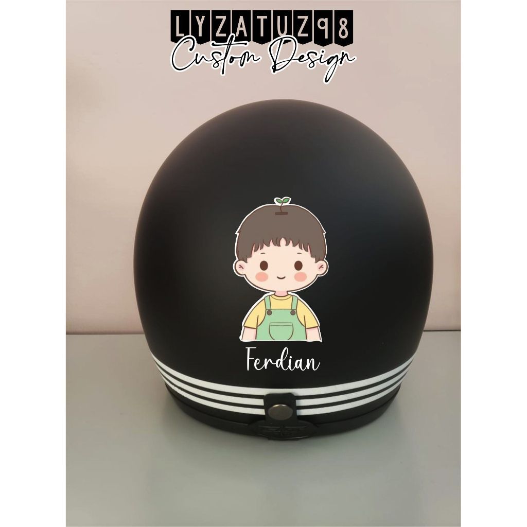 STIKER/STICKER HELM MOTIF KARTUN CUTE COWOK CEWEK KODE 3