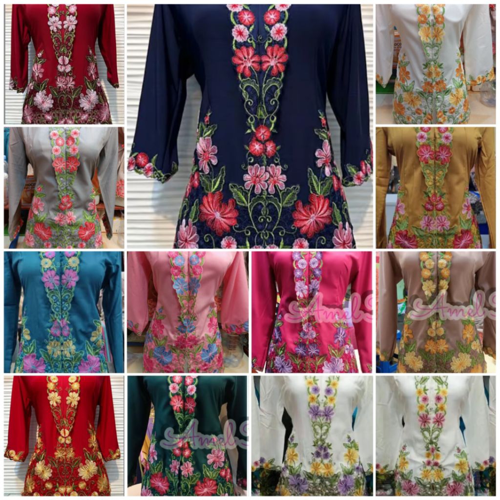 Kebaya Encim Bunga Matahari Size ( Allsize S-XL)