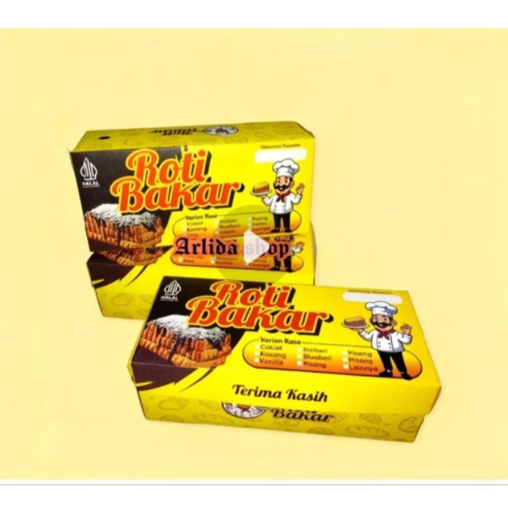 100 Lembar Kertas Kemasan Roti Bakar Laminasi Ukuran 20x9x7 cm / dus roti bakar / box roti bakar / w