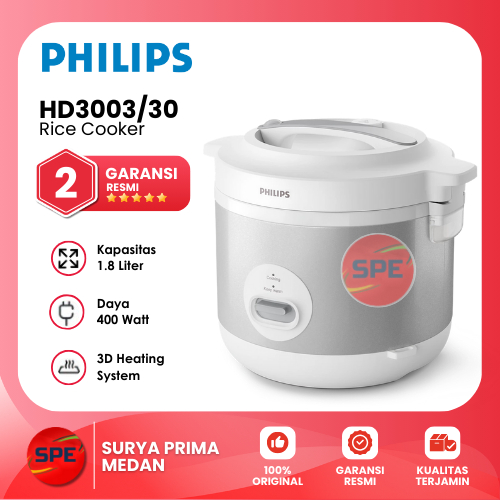 RICE COOKER PHILIPS KAPASITAS 1.8 LITER HD3003 GARANSI RESMI (MEDAN)