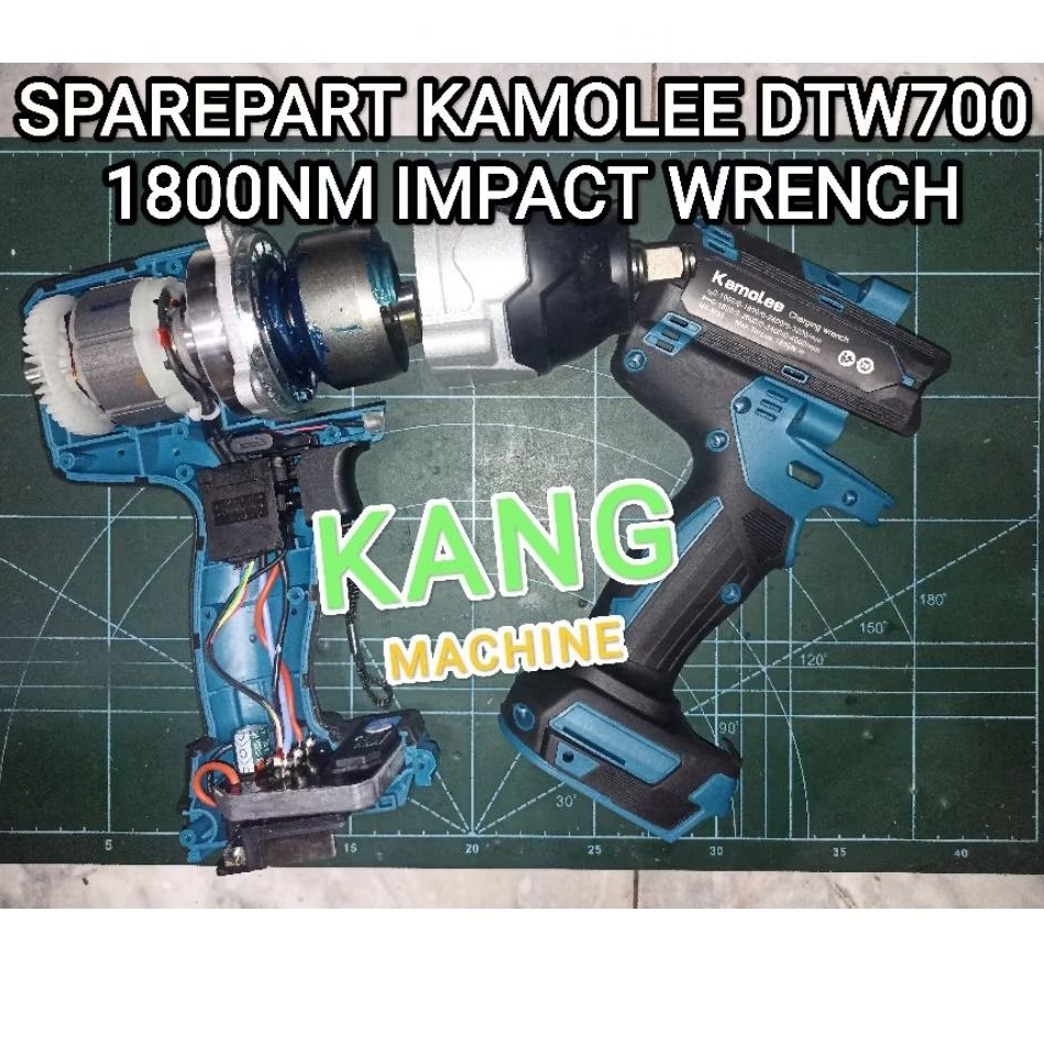 sparepart impact wrench cordless Kamolee DTW700 1800NM casing body housing anvil gearbox hammer dina