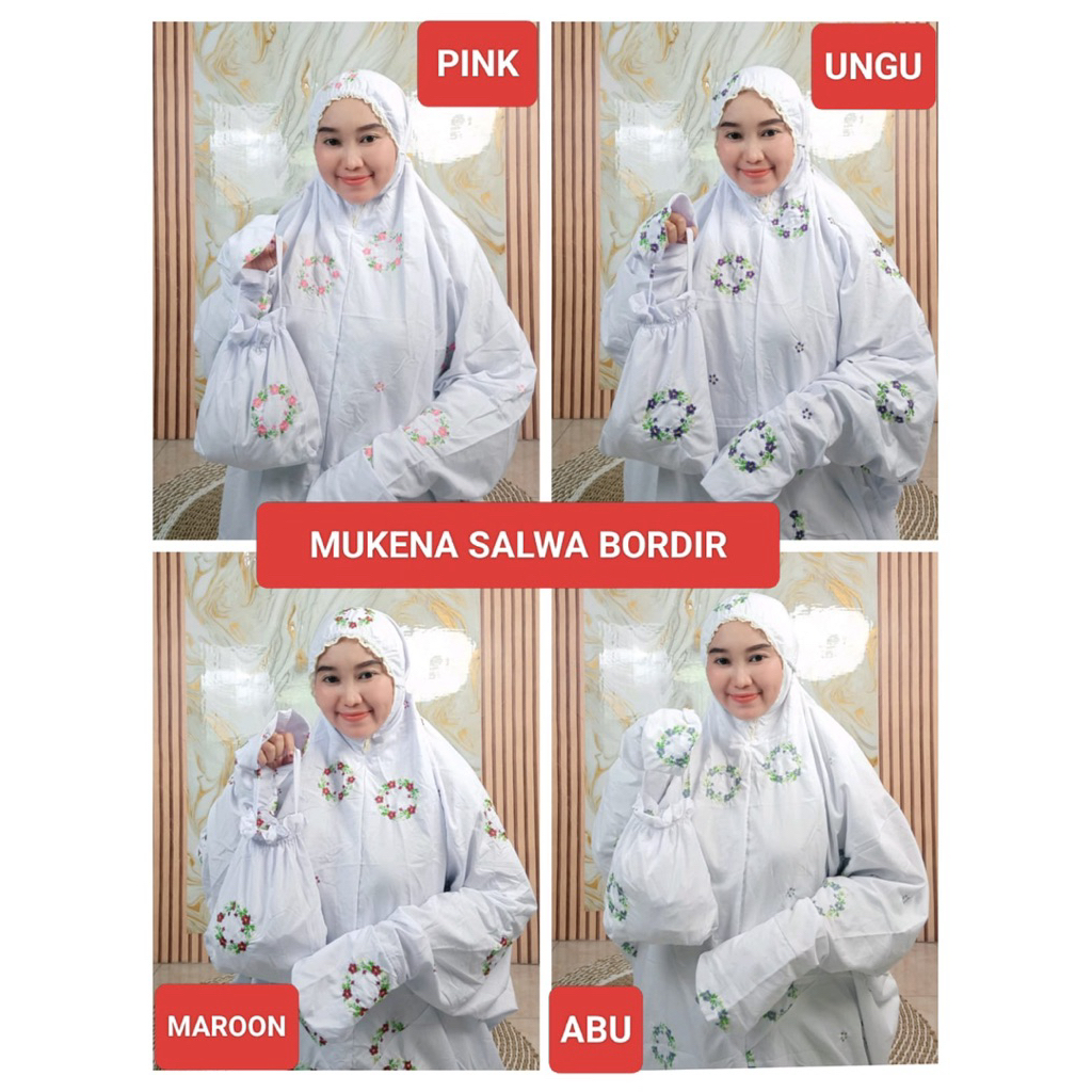 MUKENA TERUSAN BORDIR SALWA KATUN MIKRO PREMIUM