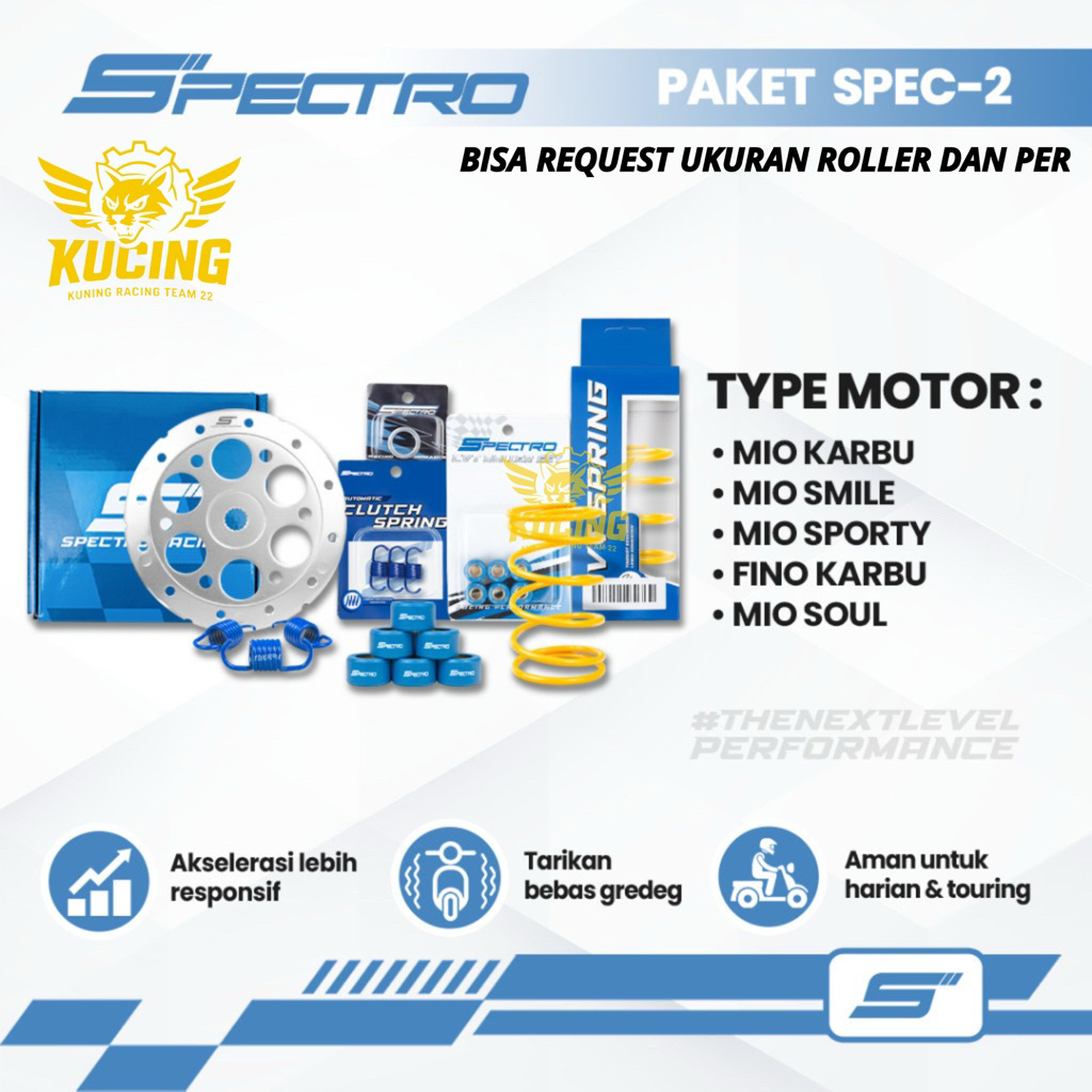 Spectro Paket CVT Spec 2 Mio Smile Mio Soul Fino Karbu Mio Sporty Roller Racing Upgrade CVT Spectro 