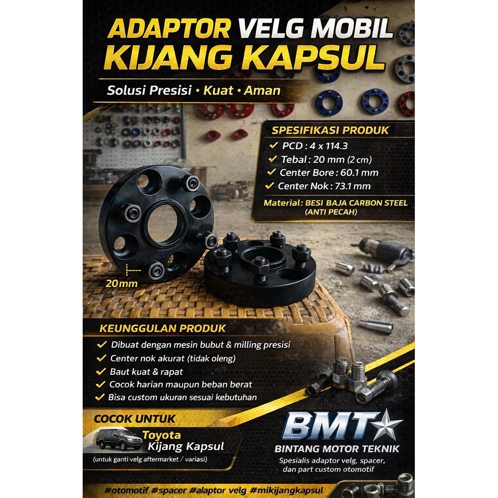 ADAPTOR VELG MOBIL TOYOTA KIJANG KAPSUL