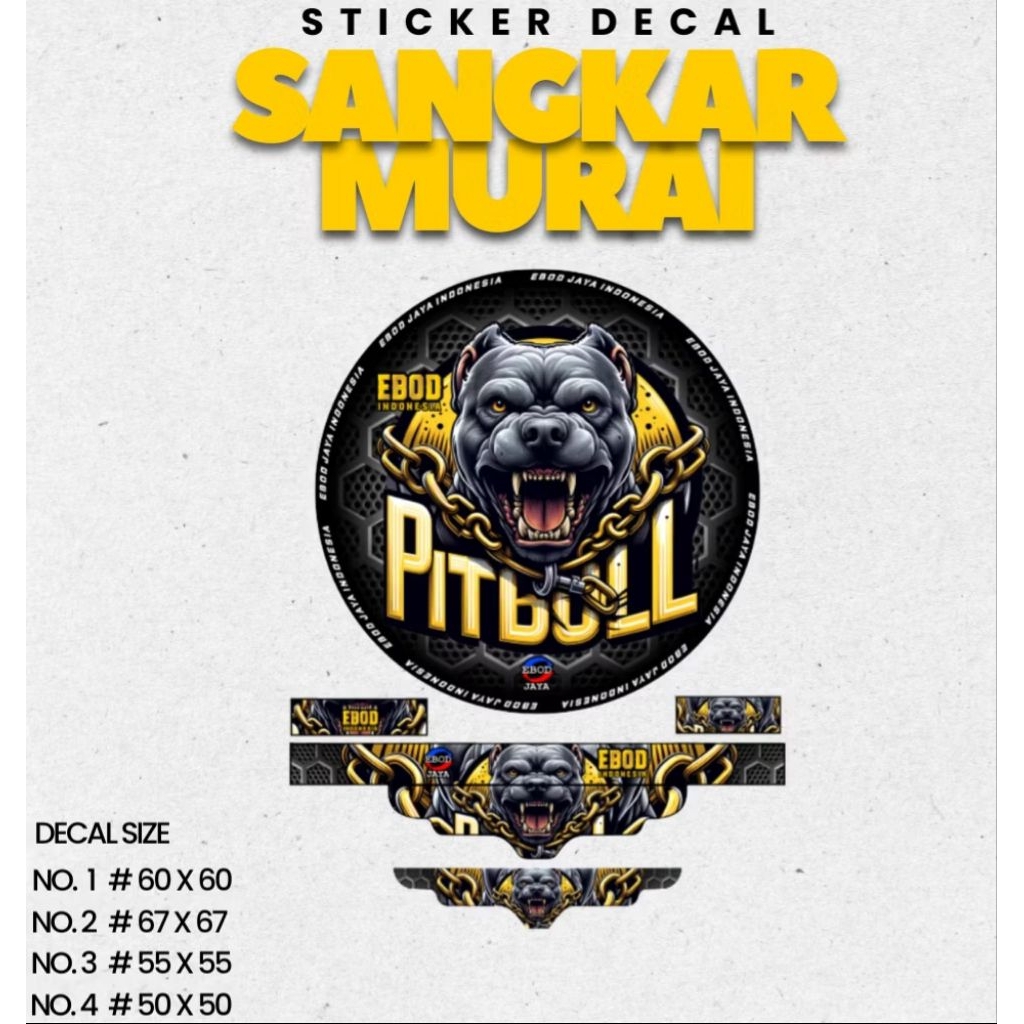 sticker decal sangkar burung murai NO2 motip pitbull