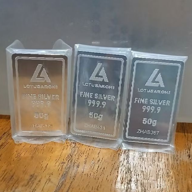 lotus archi 50gr perak murni 999.9% fine silver murni member minigold READY STOK
