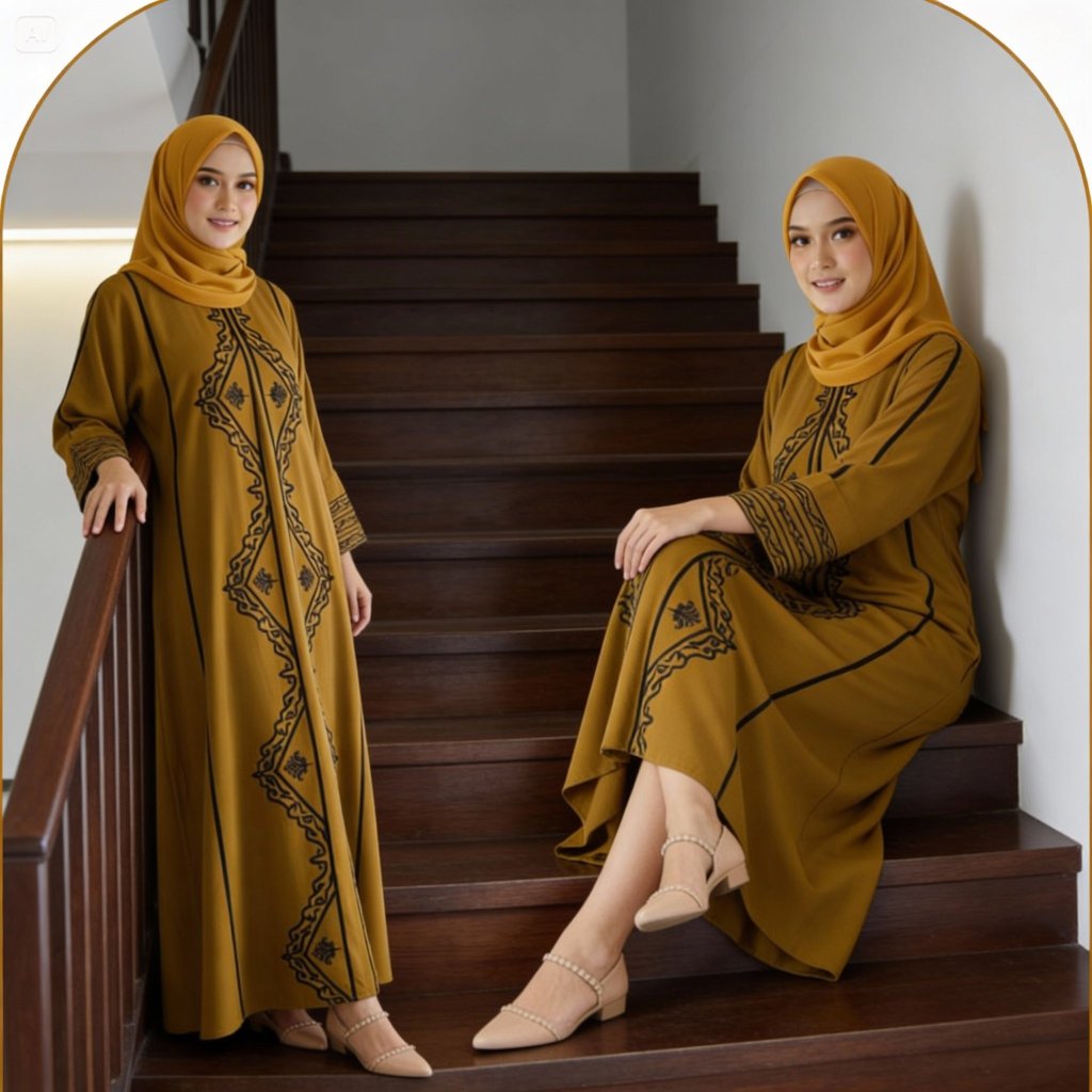 Gamis Lebaran Terbaru 2026 Abaya Jumbo LD 130 Rayon Premium Busui Friendly Simple Elegan Harian