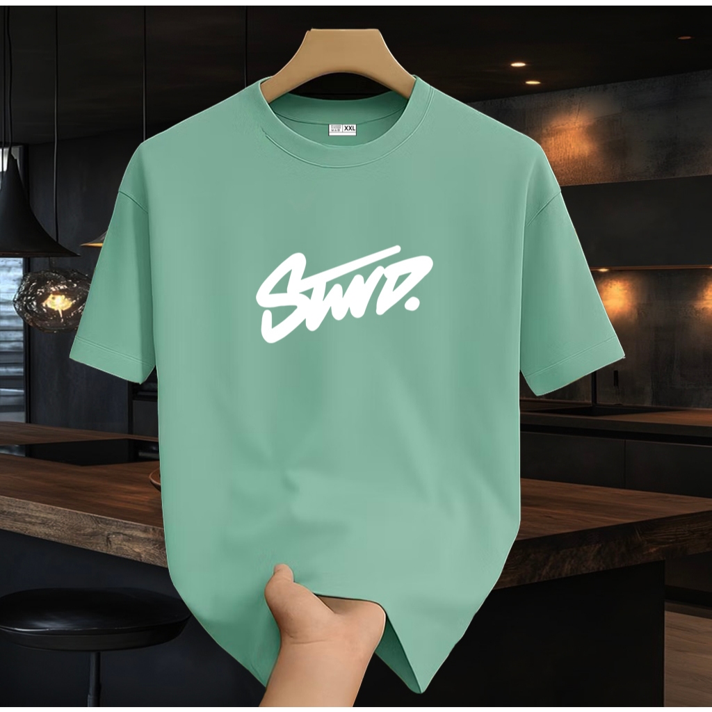Baju Kaos Pria & Wanita Lengan Pendek / Shirt STWD Putih / Baju Kaos Distro Cotton Combed 24s Premiu