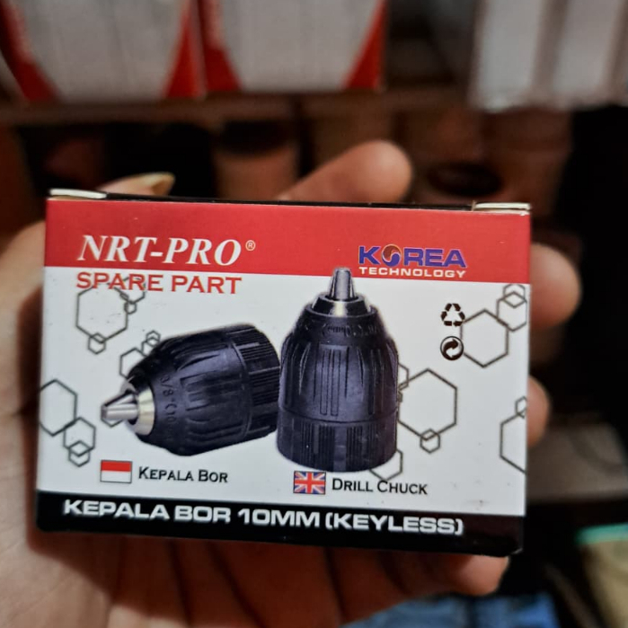 NRT-PRO Kepala Bor 10mm 3/8" Keyless Drill Chuck Cordless Tanpa Kunci