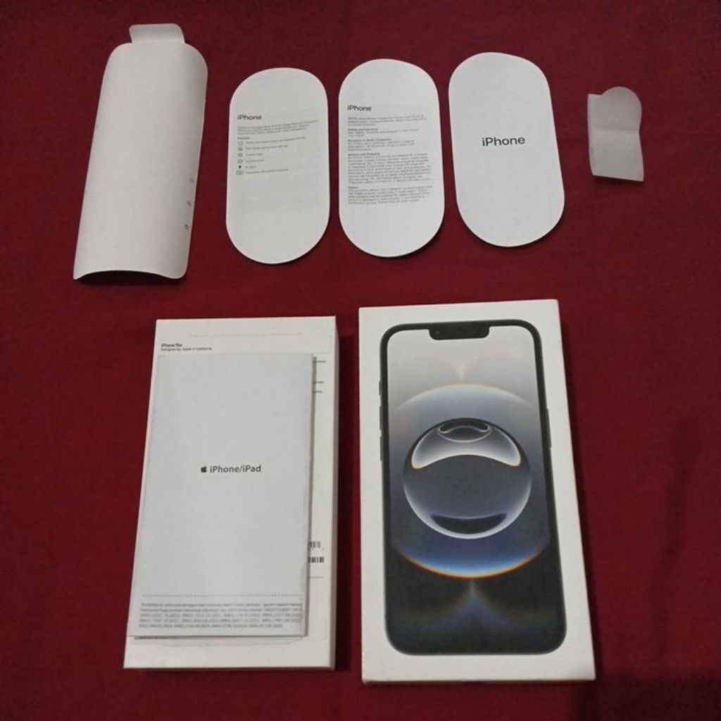 dus box IPhone 16e black original 100% copotan ibox lengkap manual book
