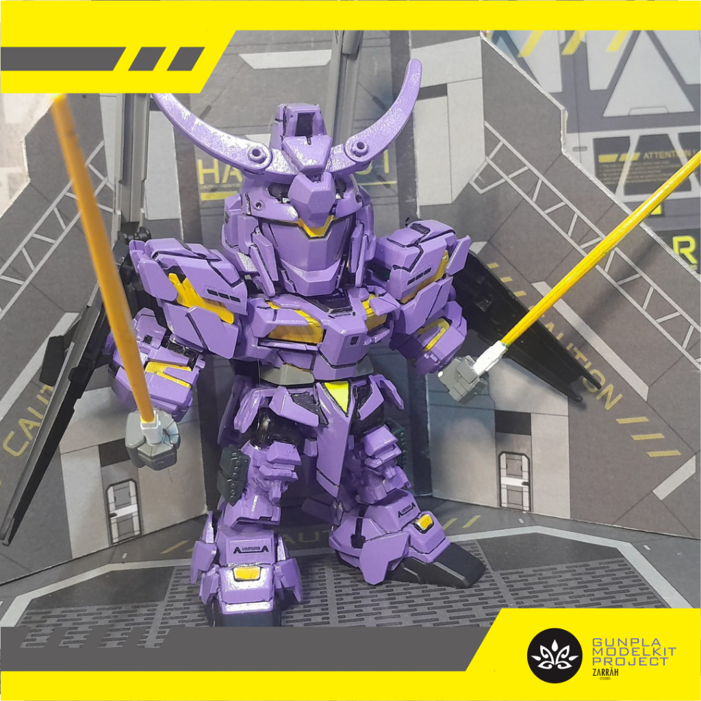 SD GUNDAM UNICORN MURASAKI CUSTOM BANDAI CAMPUR BEKAS