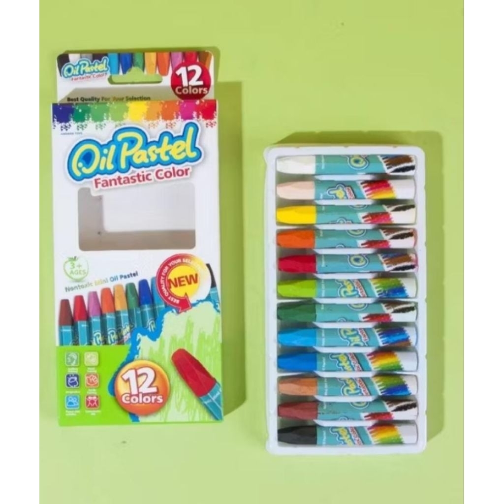Crayon Warna Besar Oil Pastel 12 Warna Fantastic Colour / Crayon 12 Warna