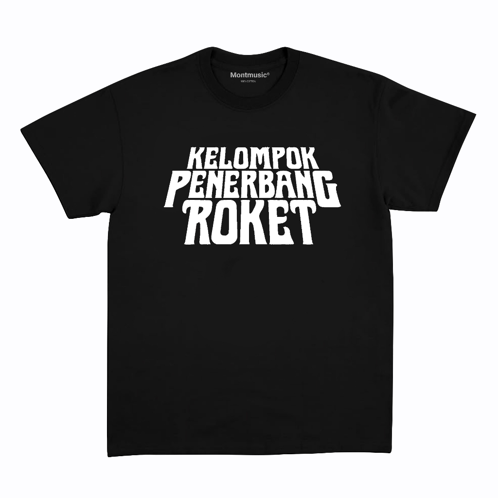 Kaos Kelompok Penerbang Roket Black - Tshirt Kelompok Penerbang Roket Cotton Combed